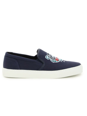 Kenzo Tiger Embroidered Slip-on Sneakers