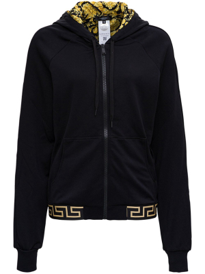 Versace Greca Baroque Lined Zip-up Hoodie