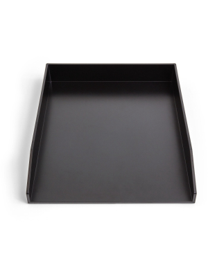 Myofficeinnovations Front Load Stackable Plastic Letter Tray, Blk 24380389