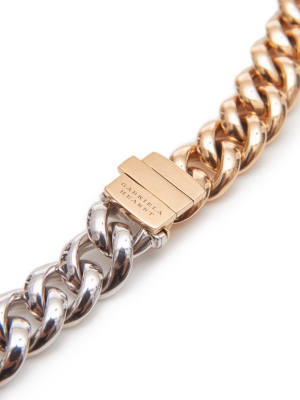 18k Solid White And Rose Gold Chain Necklace