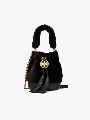 Fleming Soft Shearling Mini Bucket Bag