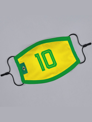 Brazil Soccer Jersey Flat Face Mask