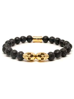 Outlaws Gold Twin Skull Bracelet