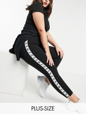 Missguided Plus Lounge Leggings In Black