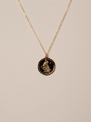 Aquarius Astrology Coin Necklace