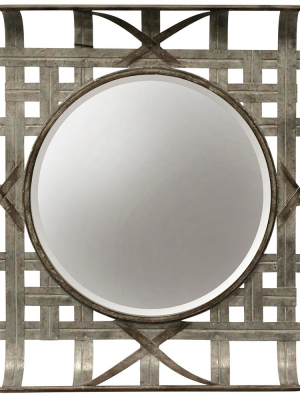 23.62" Metal Grid Wall Mirror Silver - Stylecraft