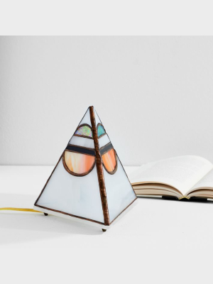 Friend Of All Small Tabletop Pyramid Lamp - Moonrise Sunset