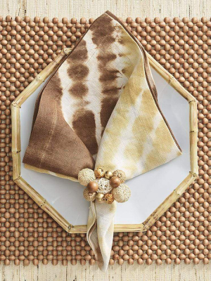 Kim Seybert Duo Dye Napkin - Set Of 4 - Natural & Brown