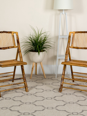 Flash Furniture Bamboo Folding Chairs | Set Of 2 Bamboo Wood Folding Chairs