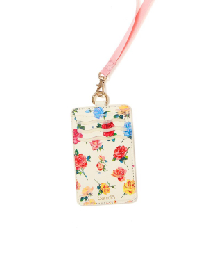 Keep It Close Card Case With Lanyard - Coming Up Roses