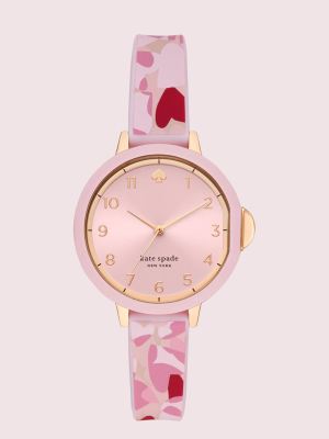Park Row Heart-print Silicone Watch