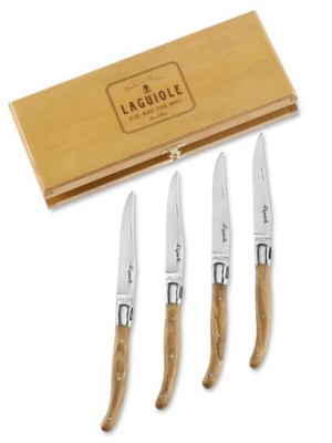 Laguiole Jean Dubost Olivewood Steak Knives, Set Of 4