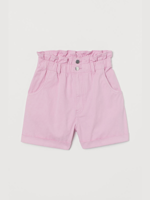 Cotton Paper-bag Shorts