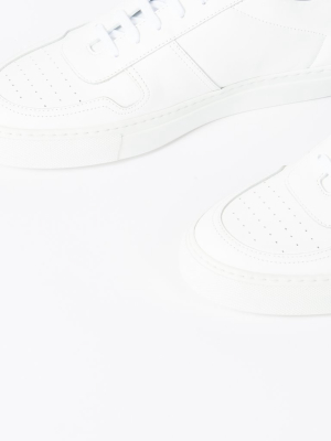 White Leather Bball Low