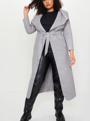 Plus Grey Maxi Length Oversized Waterfall...