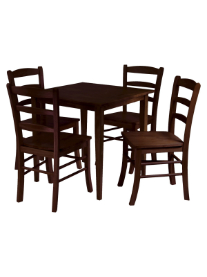 5 Piece Groveland Dining Table Set With 4 Chairs Wood/antique Walnut - Winsome