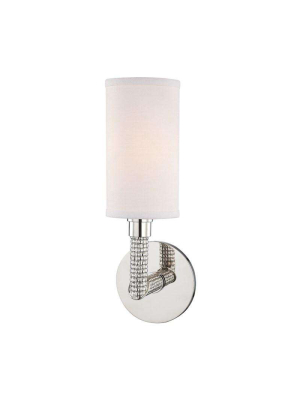 Dubois 1 Light Wall Sconce Polished Nickel