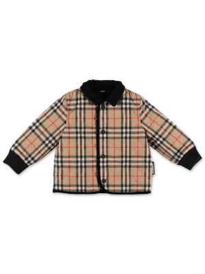 Burberry Kids Corduroy Trim Vintage Check Quilted Jacket