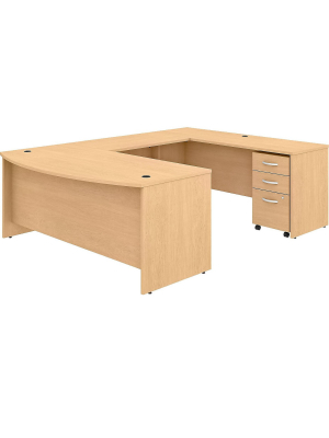 Bush Business Furniture Studio C 71 U-shaped Desk Bundle Natural Maple Stc004acsu