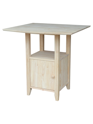 Bar Height Dual Drop Leaf Bistro Table - Unfinished - International Concepts