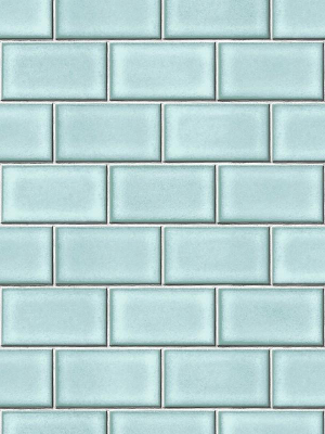 Berkeley Brick Tile Wallpaper In Light Blue By Bd Wall