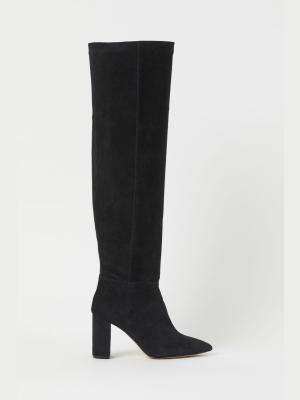 Suede Knee-high Boots