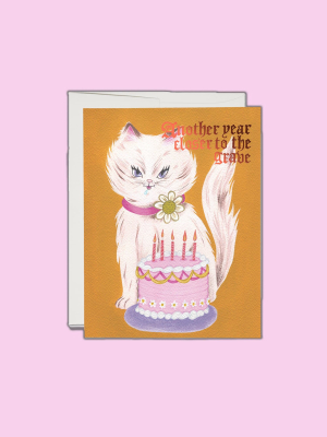 Cynical Cat Birthday Greeting Card