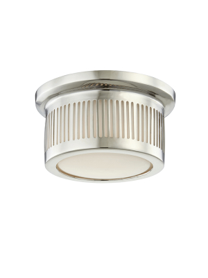 Hudson Valley Lighting Bangor Ceiling Lamp - Polished Nickel & Opal Glossy