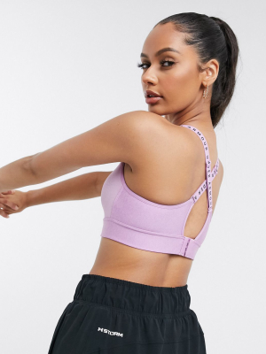 Under Armour Infinity Mid Support Crossback Bra In Purple