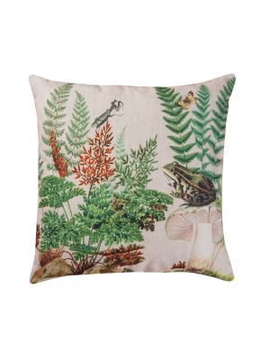 C&f Home 18" X 18" Fern & Frog Indoor/outdoor Decorative Throw Pillow