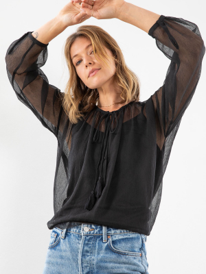 Sheer Delight Peasant Blouse