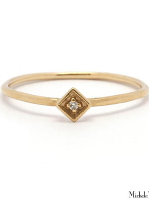 Tiny Accent Diamond And Gold Ring