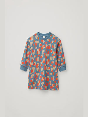 Organic Cotton Printed Sweatshirt Dress