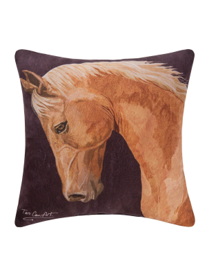 C&f Home 18" X 18" Chestnut Horse Indoor/outdoor Decorative Throw Pillow