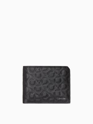 Embossed Monogram Logo Bifold Wallet