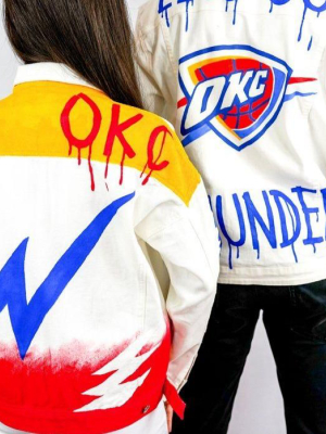 'go Thunder' Denim Jacket - Women