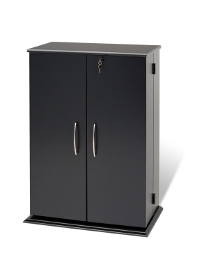 Locking Media Storage Cabinet Black - Prepac