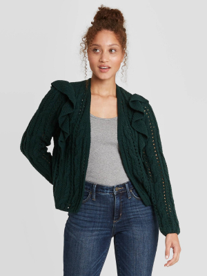 Women's Ruffle Cardigan - Universal Thread™