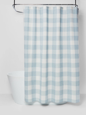 Gingham Checkered Shower Curtain Borage Blue - Threshold™