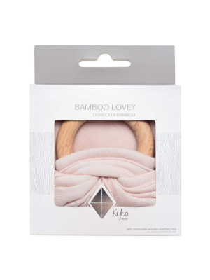 Lovey In Blush With Removable Wooden Teething Ring