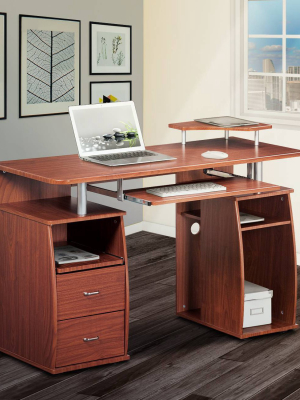 Wood Computer Desk With Drawers - Techni Mobili