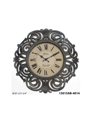 18" Paris Wall Clock Bronze - Infinity Instruments