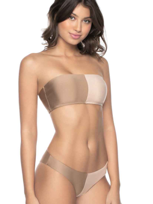 Pilyq Sandstone Two Tone Bandeau Top