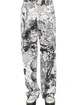 Modern Toile Pleated Pants