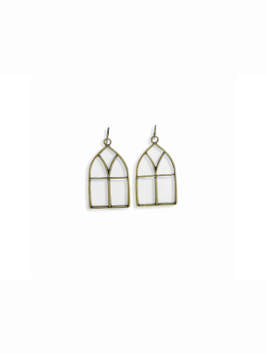 Sanctuary Project Stained Glass Statement Earrings Antique Gold