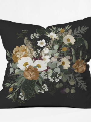 Iveta Abolina Paloma Night Square Throw Pillow Black - Deny Designs