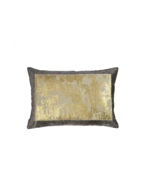 Distressed Metallic Lace Pillow