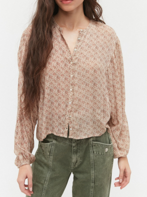 Uo Frankie Printed Blouse