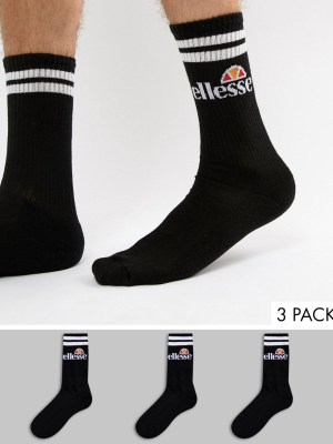 Ellesse Pullo 3 Pack Sock In Black