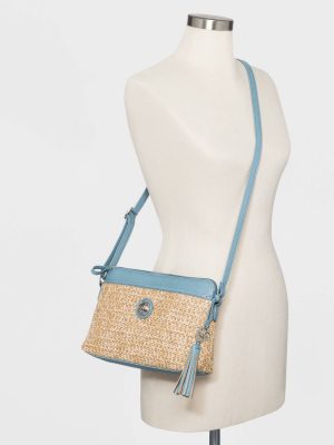 Bueno Straw Crossbody Bag - Blue